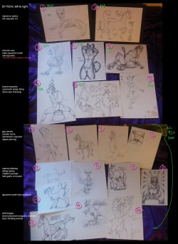 Selling a pile of original drawings!Pardon the awful photographic