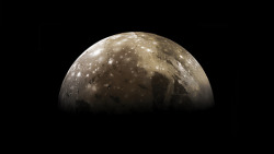 just–space:  Jupiter’s Moon Ganymede  - Composite image