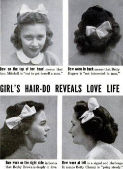 1950s hair fashion … Ann Mitchell is lookin’ for some