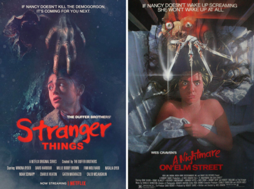 jukeboxemcsa:  pottergirl05:  Netflix’s Stranger Things recreates 80′s movie posters.  This makes me incredibly happy. Although to be honest, the original posters make me even happier. That ‘Evil Dead’ poster is utterly fucking iconic, while simultaneousl