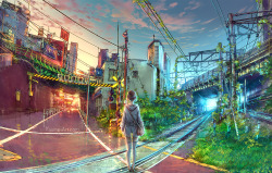 yuumei-art:  -At the Crossroads- I haven’t been posting much