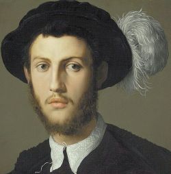 Bronzino, Portrait of a Young Man, 1550-55, detail