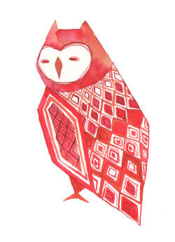pinwheelbunny:  All of my owl paintings together~ I think I’ll