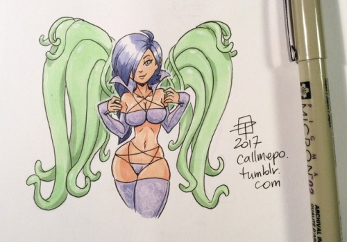 grimphantom2: callmepo:  Tiny doodle of Victoria’s Secret Alt Angel @z0nesama‘s Zone-tan.  So had to draw this concept…. it would not let my brain go until I did! [Come visit my Ko-fi and buy me a coffee green tea!]    Thicc Zone-tan 