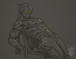 spartadog: Commission for an offline client of Genji in steel