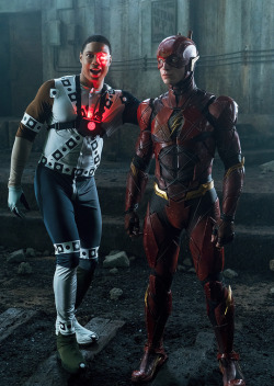 justiceleague:Ray Fisher and Ezra Miller on the set of “Justice