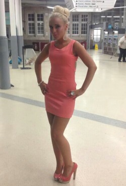 Gorgeous chav slag from Sutton Coldfield in a short black dress