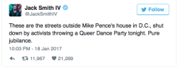 micdotcom:Protesters held an LGBTQ dance party last night outside