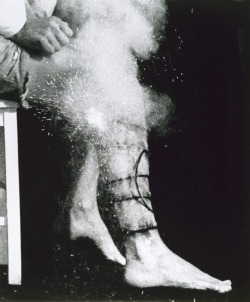 arpeggia:  Mike Parr - Integration 3 (Leg spiral), 1975 Photo