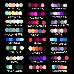 asps-sketches:  Steven Universe Character-Inspired Color Palettes