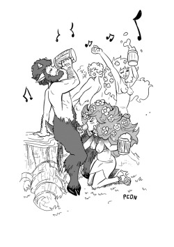 Satyrs and fauns. Party like Pan! Warmup drawing… Well,