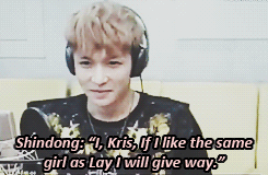 kyungs0o:  Yixing’s reaction when he found out that Kris believes