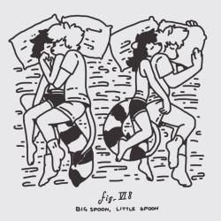 coonblr:  fig.- VI8Big spoon, little spoon.This illustrations depicts two comfortable ways of sleeping with someone you hold dear.