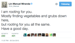 elizascuyler:  friendly reminder that lin-manuel miranda is rooting