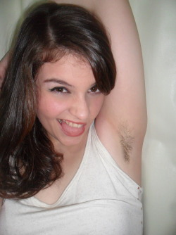 Women's hairy armpits