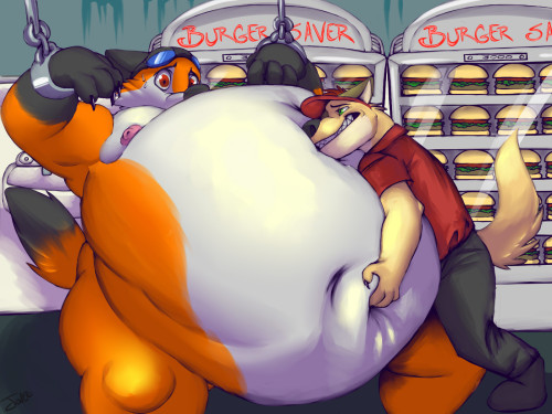 darksclera:  Rodney’s at it again! This time testing out his new Burger Saver 3000! Better than the Burger Saver 2999, this burger saver will store hundreds of burgers till near the end of time! Perfect for parties or for that one customer you’ve