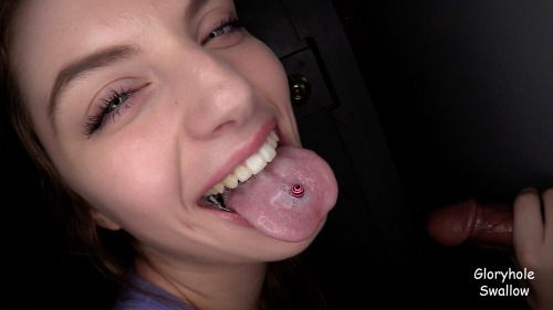 Gorgeous Teen learns hot to be a cumslut at the local Adult Bookstore Gloryhole and gets fed load after load of cum from random strangers.http://GloryholeSwallow.com