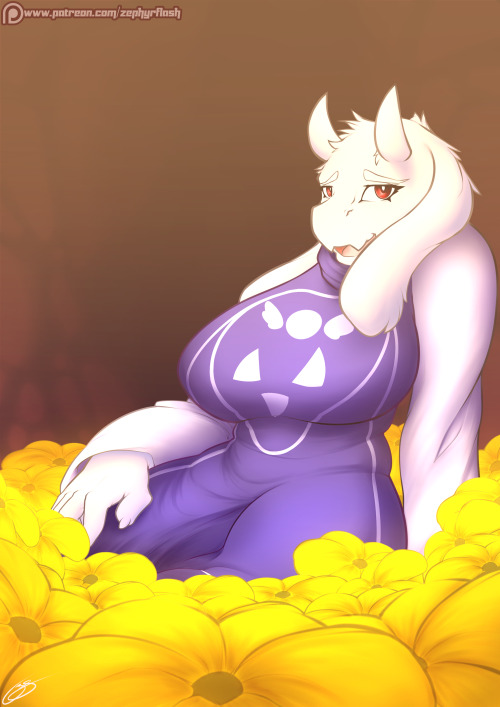 zephyrflash:  WHOAMYGODTHISTOOKAWHILE October’s character for this pin up is The Goat Mom, Toriel, from Undertale! I’m really happy that I got around to drawing her after about a year after I first played the game and about a year since I last drew
