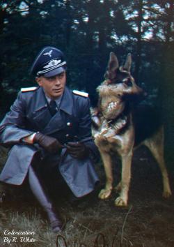 historicaltimes:  An unknown Luftwaffe officer with his German