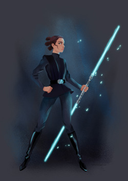 daryshkart: Rey, rocking Luke’s black outfit :) She is ready