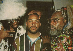 themusicpool:  Bootsy Collins, Ice Cube &amp; George Clinton (1993)  Ready or not here we come&hellip;getting down for the funk of it&hellip;.one nation under a groove&hellip;.