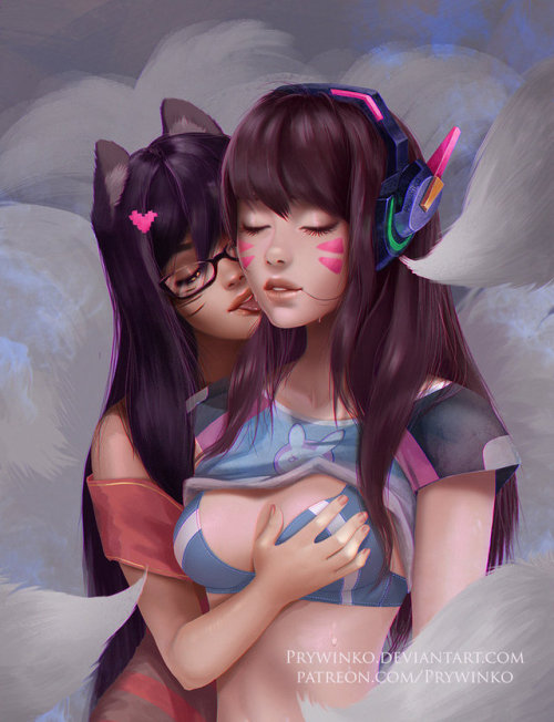 prywinko:D.va Ahri by Prywinko 