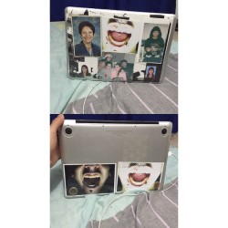 Personalized my laptop by sticking pictures between the plastic