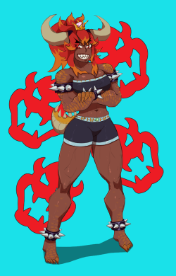 tinyfaceart:  I love tan and muscled Bowsette!  More to come!