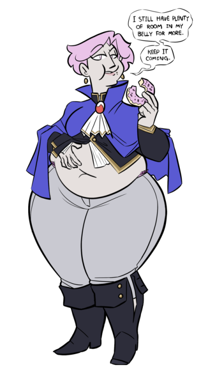 melodysmunchies:  Melody always has room for a little more, even if her wardrobe doesn’t always have room a little more of her. Melody loves the thrill of popping buttons and straining seams, so it’s not like the clothing damage bothers her much in