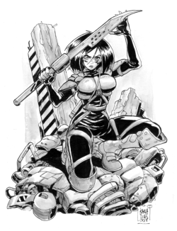 karladiazcomic: Alita commission with line markers and cheap