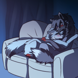 sianiithesillywolf:Kiyiya and I cuddling on the couch, watching