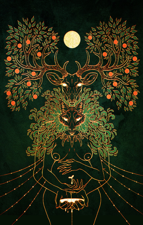 artofmaquenda:  Green Parents  (inspired by the Green Man)