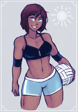 iahfy:volleyball korra doodle since its getting warmer lately