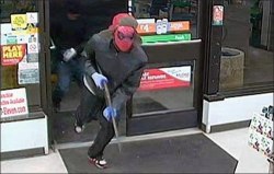 supremeelos:  Spider man robbing the store 😂  ea5e95 is this