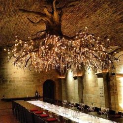sixpenceee:  The above tree chandeliers were made by artist Donald