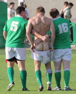 sportyboyblog:  Rugger pants down!The Hottest Sportsmen on the