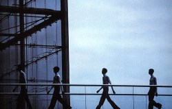 sirosis:  models walking at la villette for raf simons s/s 1999,