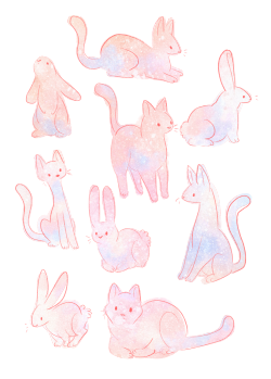 saracastically:some spacey cats and buns bc pinkgabbercat is