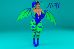 Here’s the Final render Of May cosplaying as Morrigan from