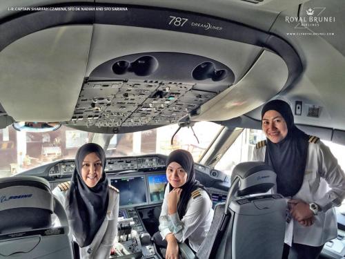  Royal Brunei Airlines’ first all-female pilot crew lands plane in Saudi Arabia - where women are not allowed to drive