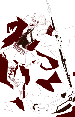 The lineart for a piece Im doing for RWBY vol.4 right now ;A;I