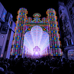 sixpenceee:  The LED Cathedral During The Light Festival in Ghent,