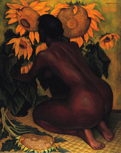 zcsramblezusit:  Diego Rivera - Nude with Sunflowers (1946) 