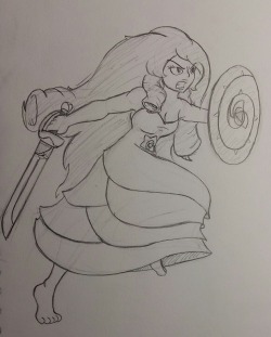 A sketch of Rose Quartz from Steven Universe