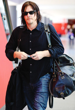 iheartnorman: Norman Reedus arriving at LAX airport (¾/15).