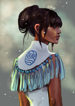 ohsh-art:  Quick sketch of Korra in a fancy outfit idk 