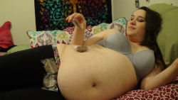 stonedsummer7:  Big, soft tummy only getting bigger after filming todays clip! Its a great eating/ belly massage video in one! Check it out :) www.clips4sale.com/103005 