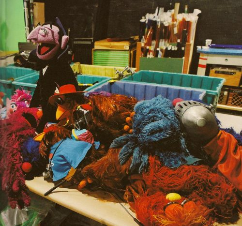 shortformblog:  floppyhump:  invocationwithin:  loosetoon:  Early 70’s behind the scenes of Sesame Street with the Muppets.  THIS IS THE BEST PHOTO SET I HAVE EVER ENCOUNTERED.   Love!  The top pic, featuring an orange Oscar the Grouch, is literally