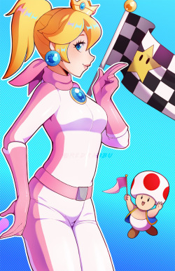 redrabbu: Racer Princess Peach print for A-kon and Metrocon!Will