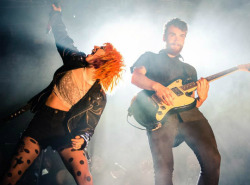 paramoreintl:  Hayley Williams and Taylor York performing at